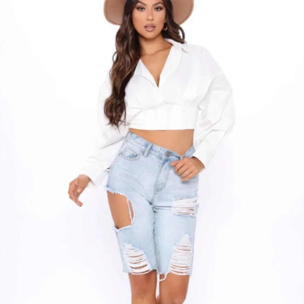 Fashion Nova High Rise Bermuda Shorts